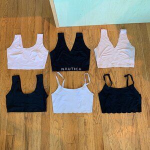 Bundle of 6 Bralettes, Calvin Klein, Nautica, Danskin